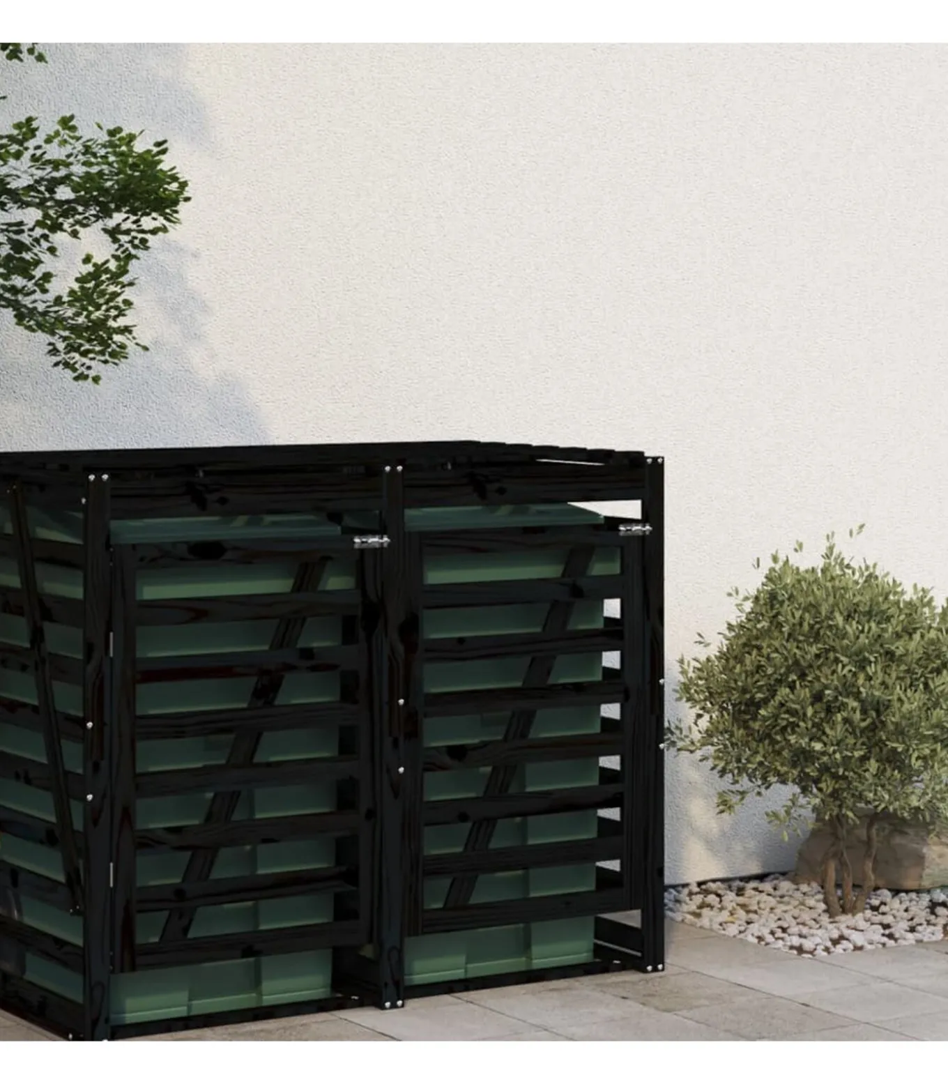 Containerberging verlengstuk massief grenenhout zwart