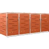 Containerberging vierdubbel 276,5x77,5x112,5 cm roestvrij staal