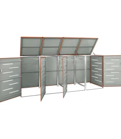 Containerberging vierdubbel 276,5x77,5x112,5 cm roestvrij staal