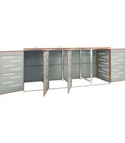 Containerberging vierdubbel 276,5x77,5x112,5 cm roestvrij staal