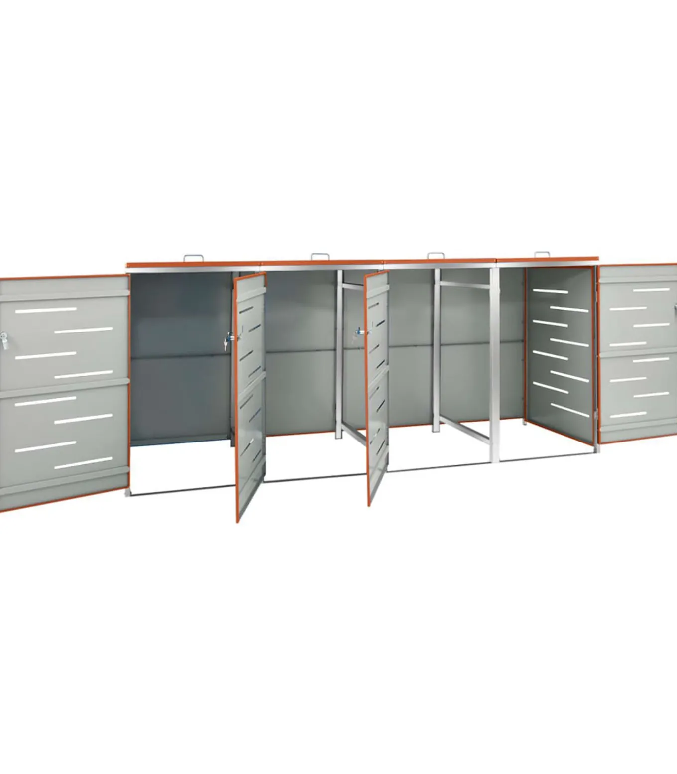 Containerberging vierdubbel 276,5x77,5x112,5 cm roestvrij staal