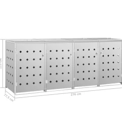Containerberging vierdubbel 240 L roestvrij staal