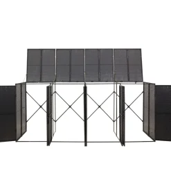 Containerberging viervoudig 274x80x117 cm poly rattan zwart