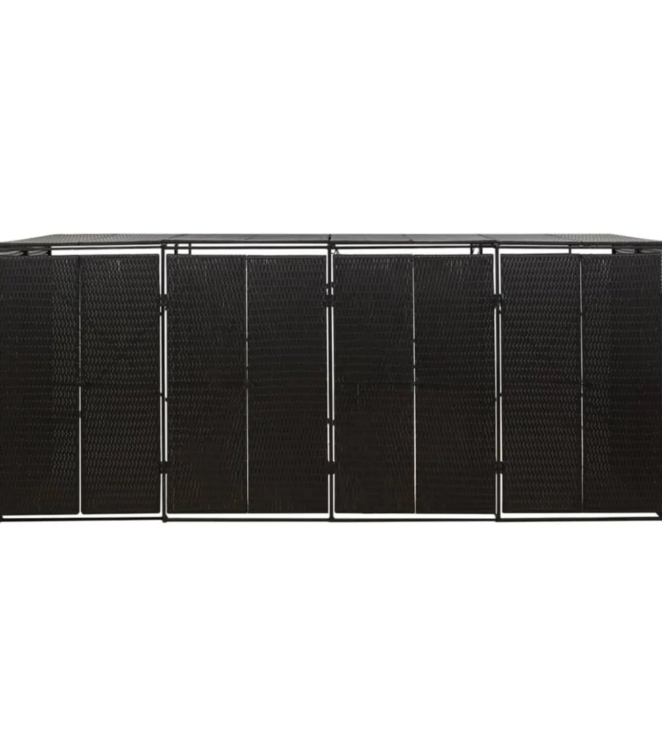 Containerberging viervoudig 274x80x117 cm poly rattan zwart