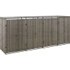 Containerberging viervoudig 274x80x117 cm poly rattan grijs
