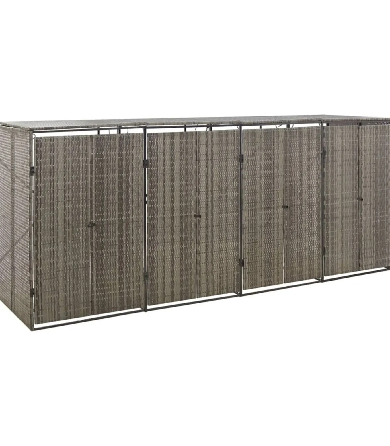 Containerberging viervoudig 274x80x117 cm poly rattan grijs