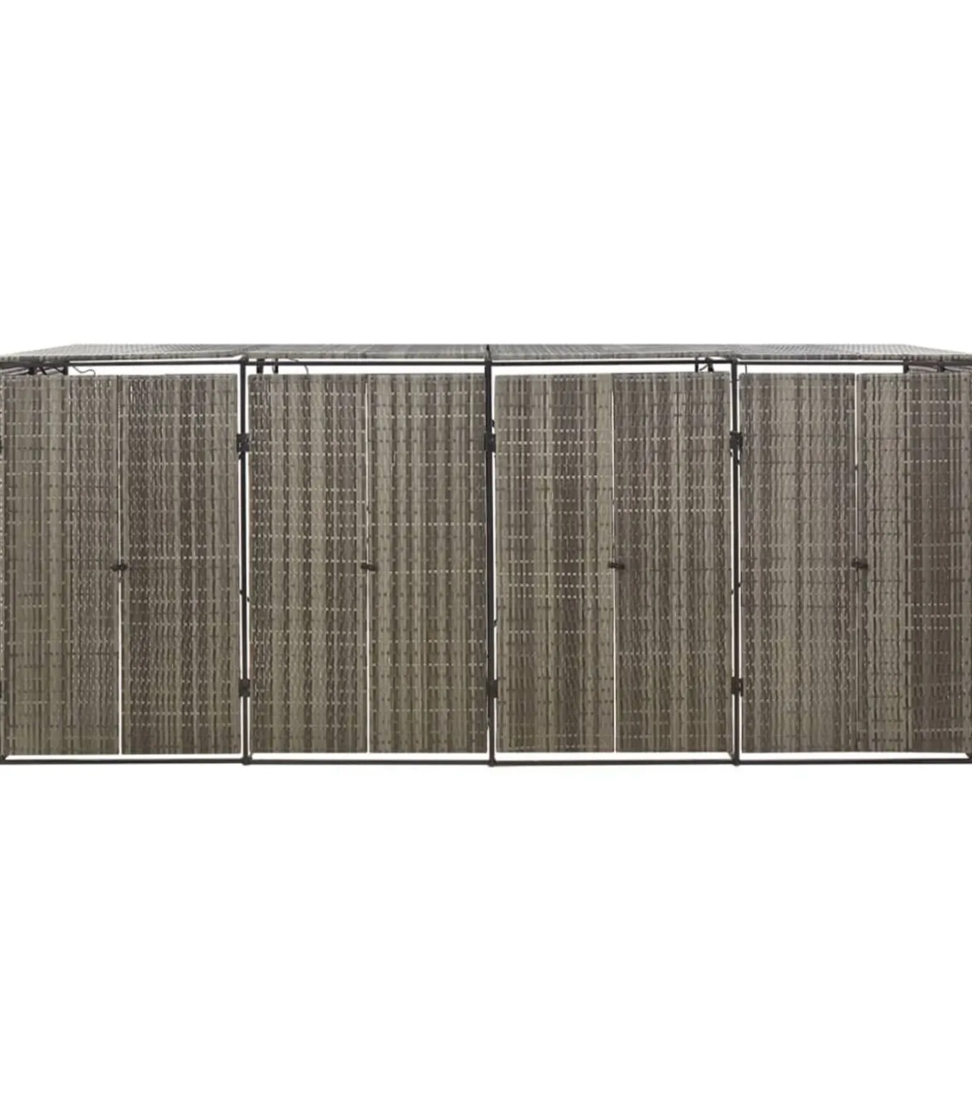 Containerberging viervoudig 274x80x117 cm poly rattan grijs