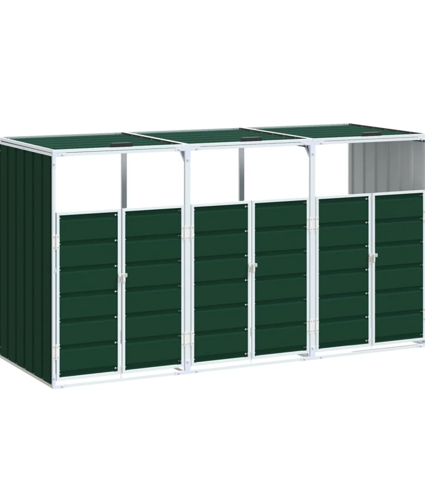 Containerberging voor 3 containers 216x81x115 cm staal groen