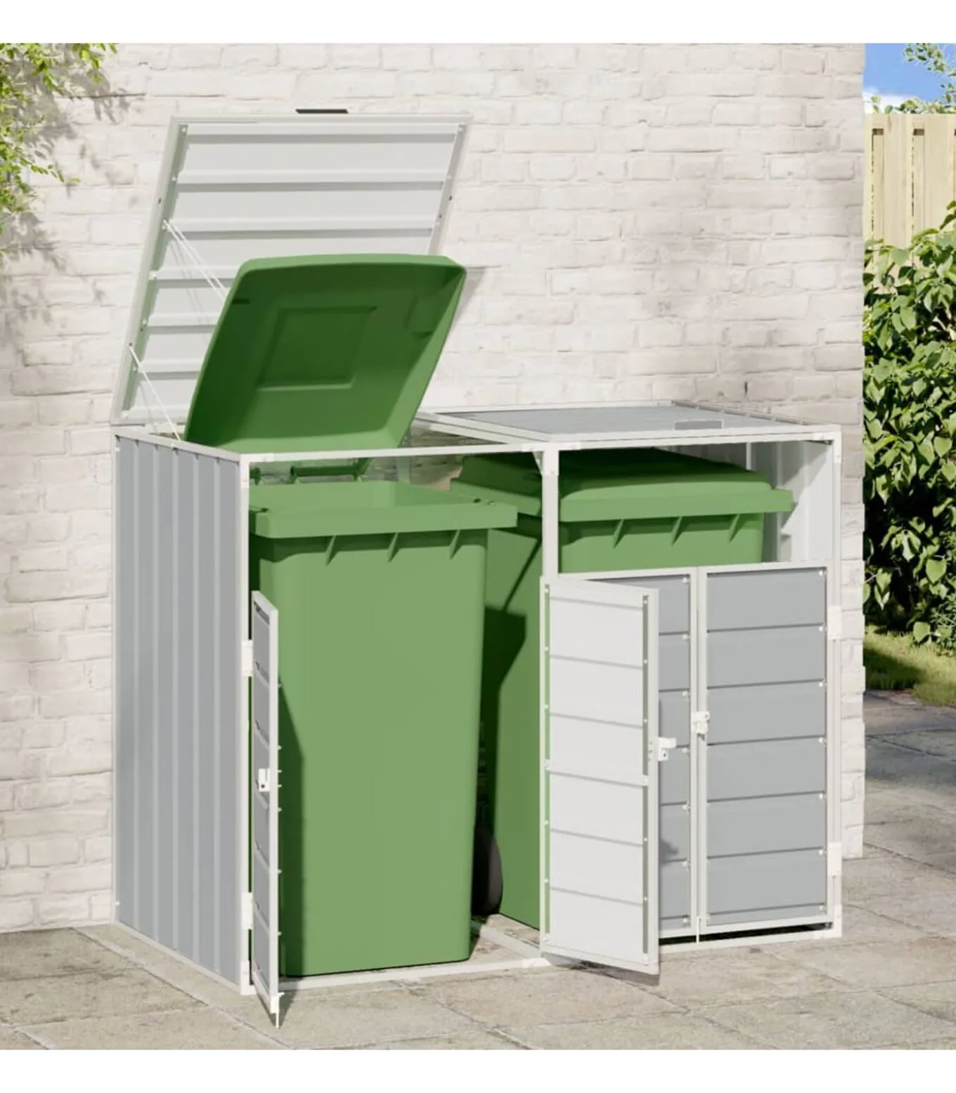 Containerberging voor 2 containers 144x81x113 cm staal grijs