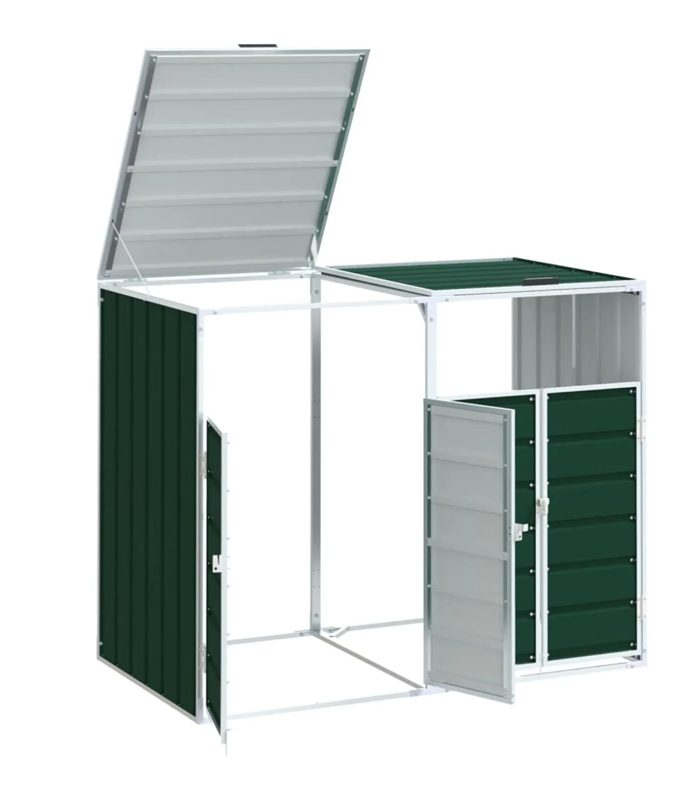 Containerberging voor 2 containers 144x81x113 cm staal groen