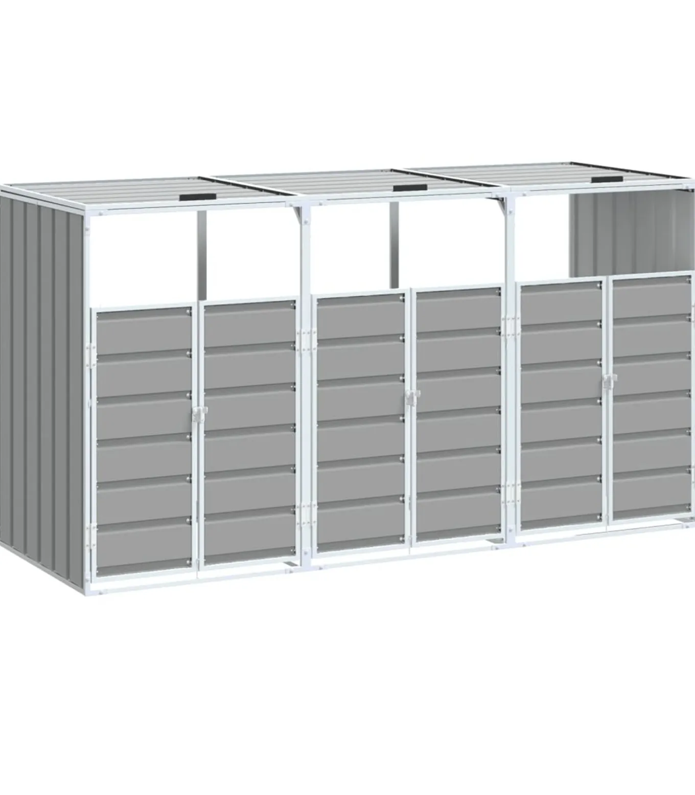 Containerberging voor 3 containers 216x81x115 cm staal grijs