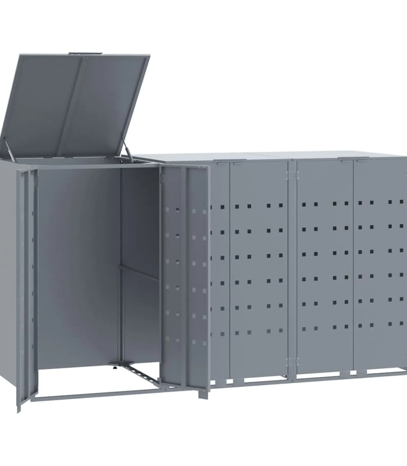 Containerberging voor 3 containers 207x79x117 cm staal grijs