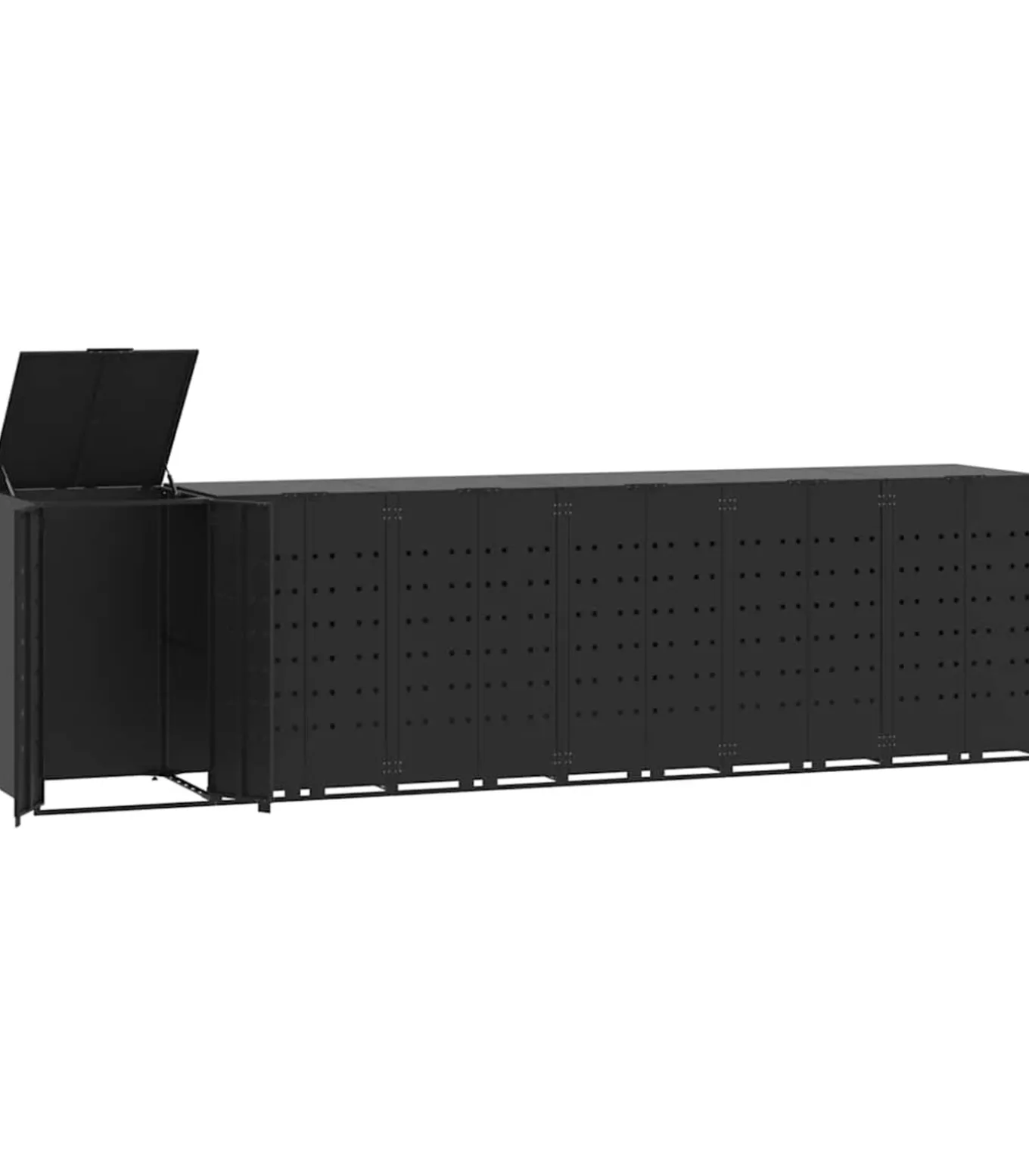 Containerberging voor 6 containers 414x79x117 cm staal zwart