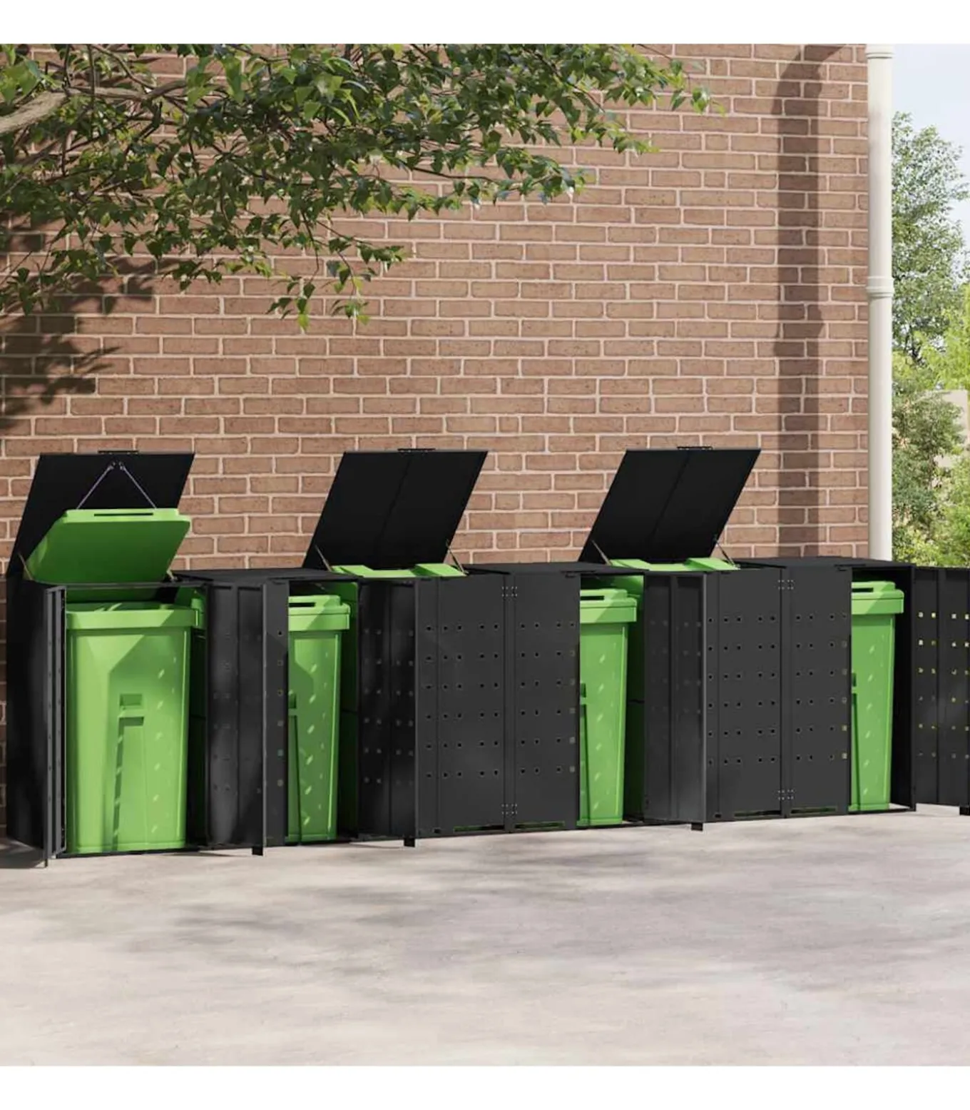 Containerberging voor 6 containers 414x79x117 cm staal zwart