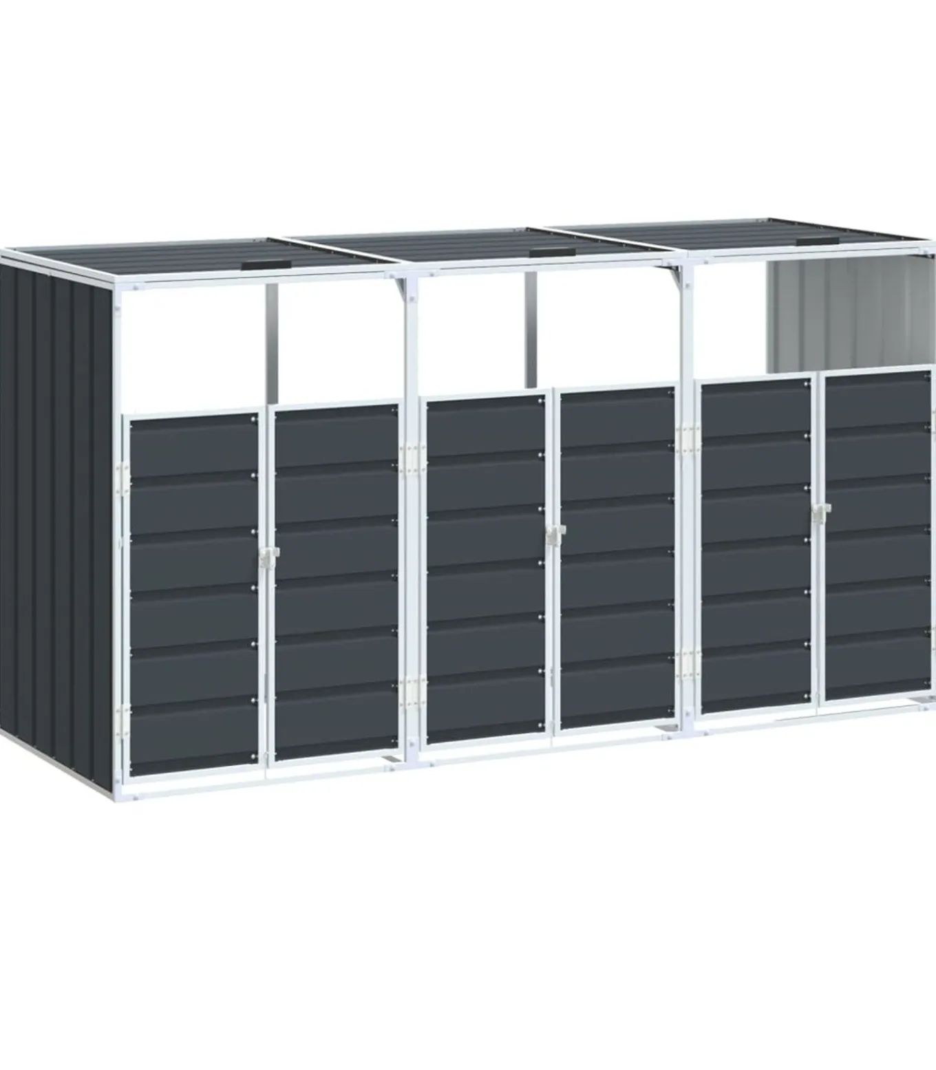 Containerberging voor 3 containers 216x81x115cm staal antraciet