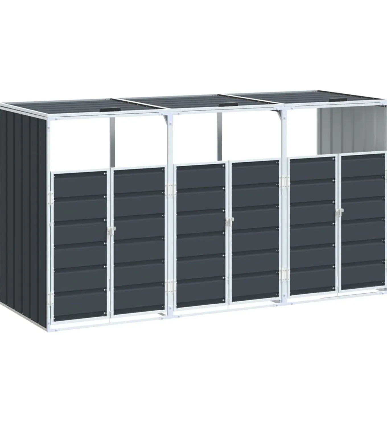 Containerberging voor 3 containers 216x81x115cm staal antraciet
