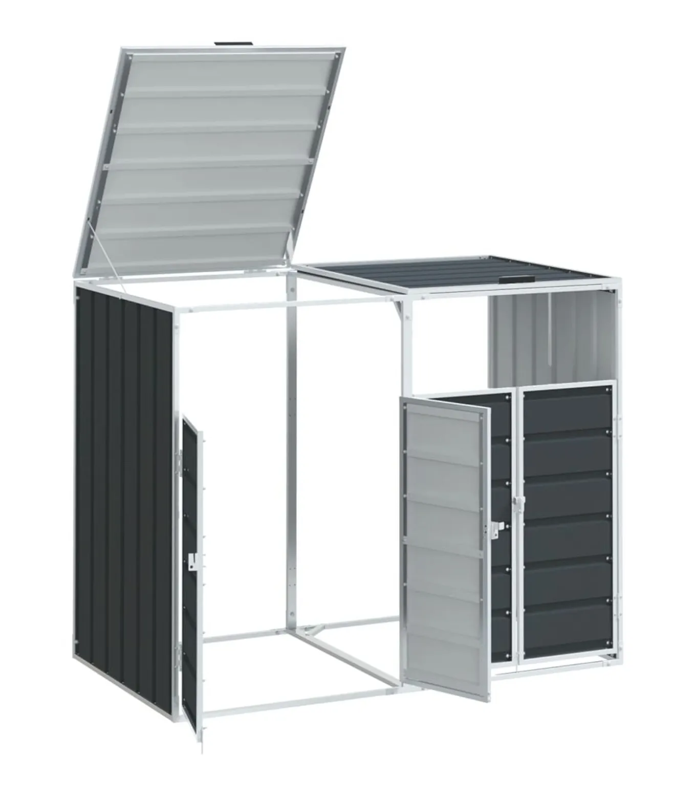 Containerberging voor 2 containers 144x81x113cm staal antraciet