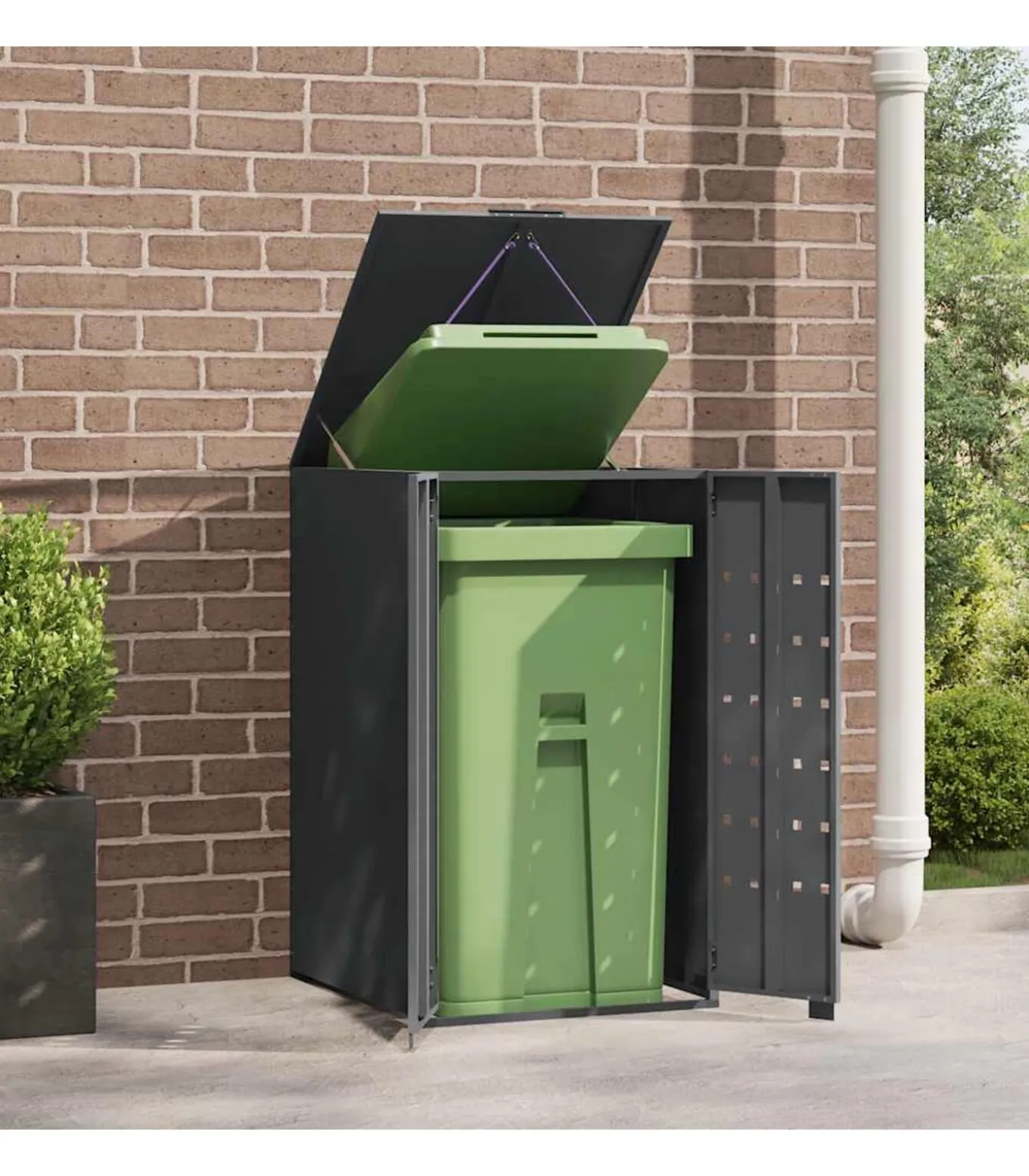 Containerberging voor 1 container 69x79x117 cm staal antraciet