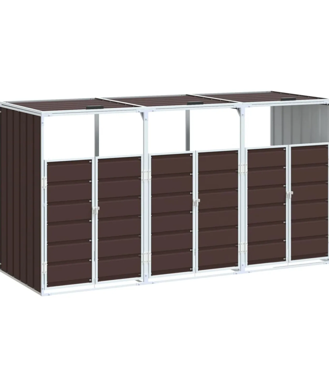 Containerberging voor 3 containers 216x81x115 cm staal bruin