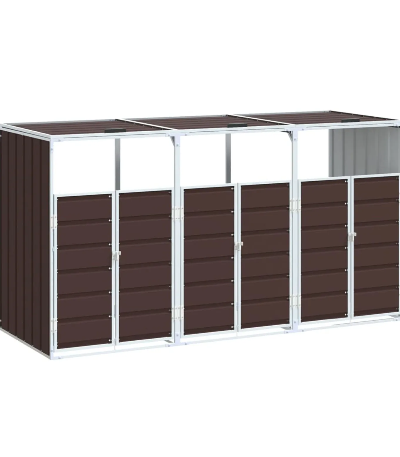 Containerberging voor 3 containers 216x81x115 cm staal bruin