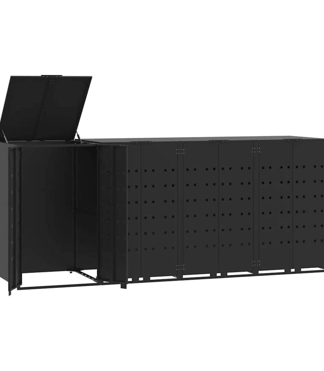 Containerberging voor 4 containers 276x79x117 cm staal zwart