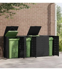 Containerberging voor 4 containers 276x79x117 cm staal zwart