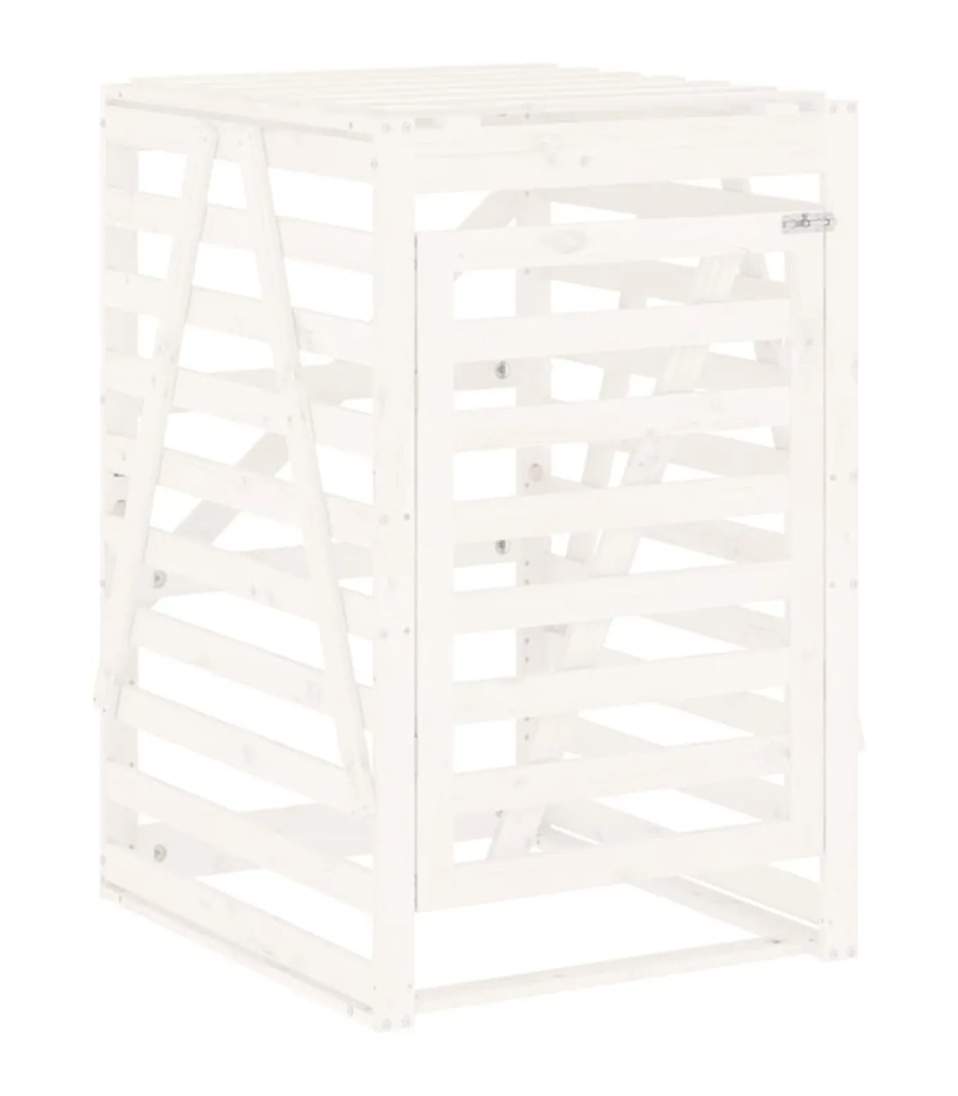 Containerberging 84x90x128,5 cm massief grenenhout wit