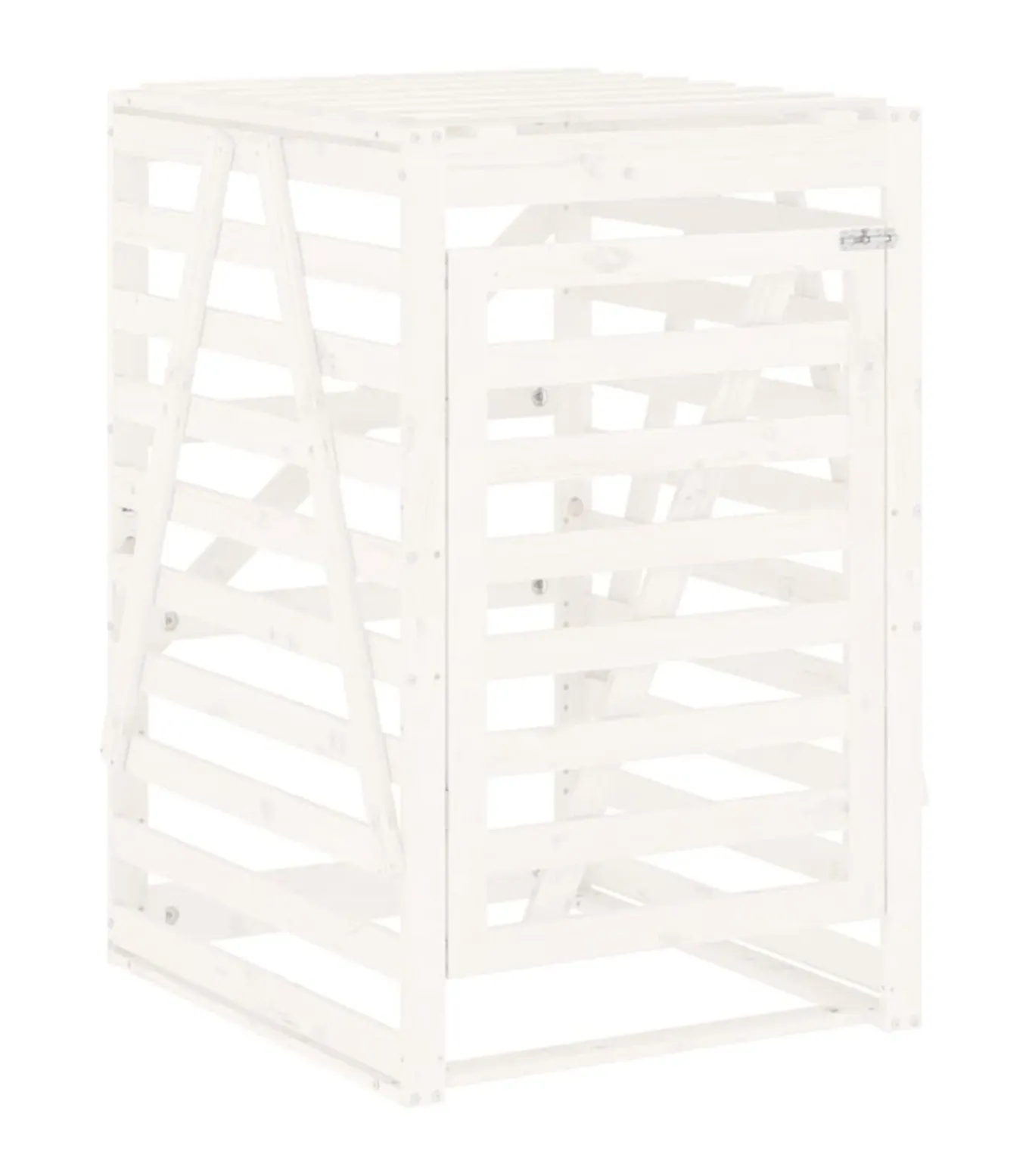 Containerberging 84x90x128,5 cm massief grenenhout wit