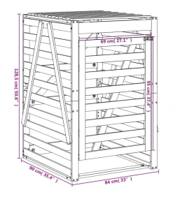Containerberging 84x90x128,5 cm massief grenenhout wit