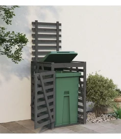 Containerberging 84x90x128,5 cm massief grenenhout grijs
