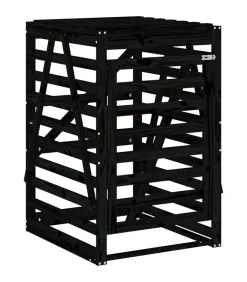 Containerberging 84x90x128,5 cm massief grenenhout zwart