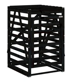 Containerberging 84x90x128,5 cm massief grenenhout zwart