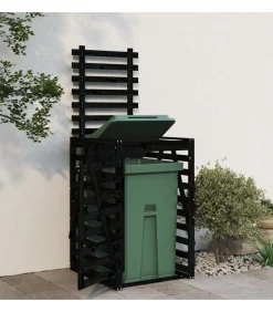 Containerberging 84x90x128,5 cm massief grenenhout zwart