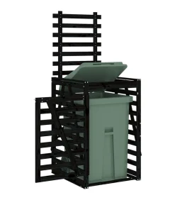 Containerberging 84x90x128,5 cm massief grenenhout zwart