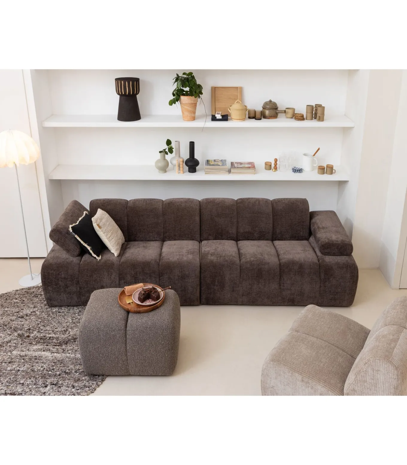 Dalia vloerlamp - Papier - Wit - 150xØ50 cm