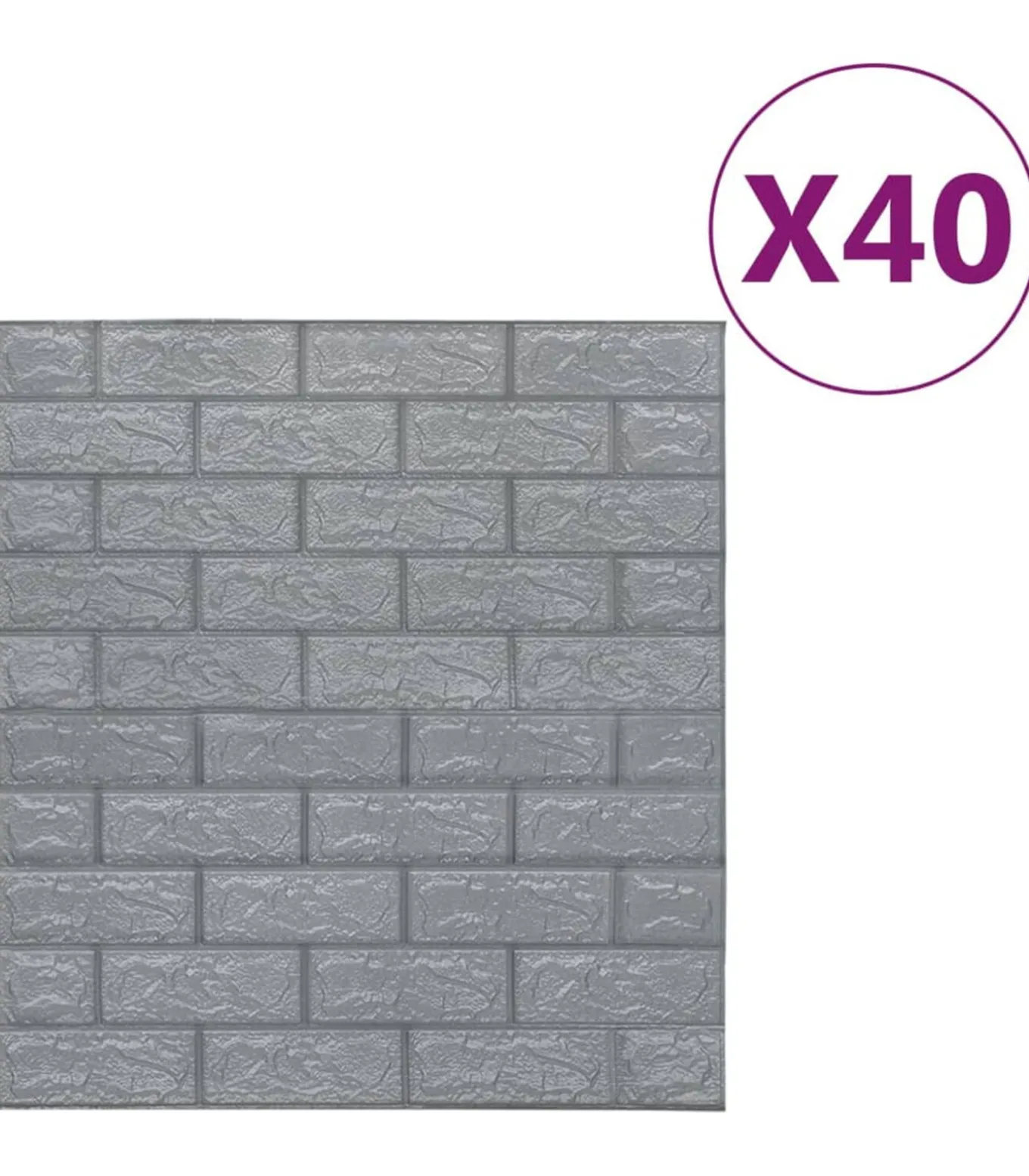 3D-behang zelfklevend 40 st bakstenen antracietkleurig