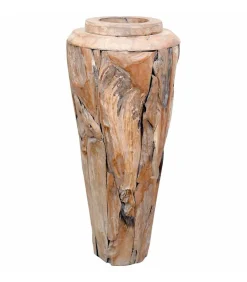 Decoratievaas 40x100 cm massief teakhout