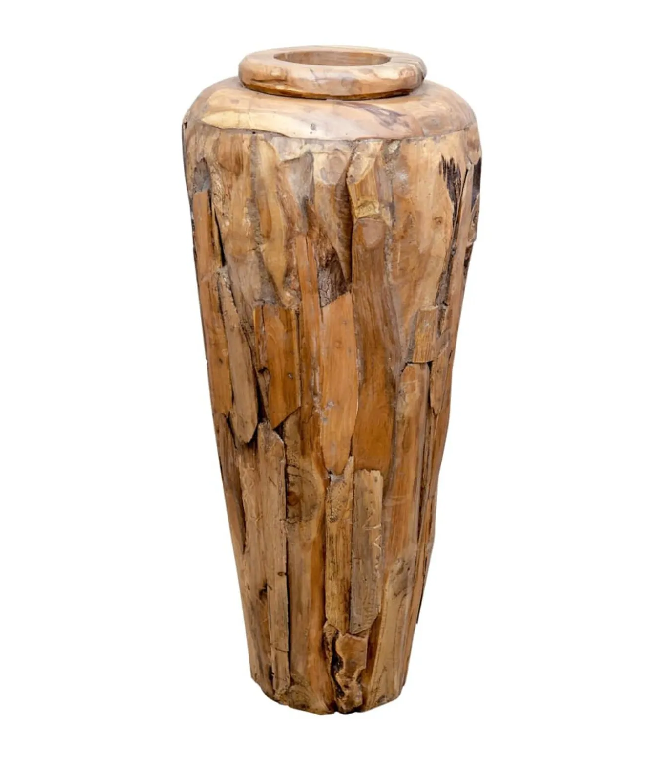 Decoratievaas 40x80 cm massief teakhout