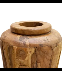 Decoratievaas 40x80 cm massief teakhout