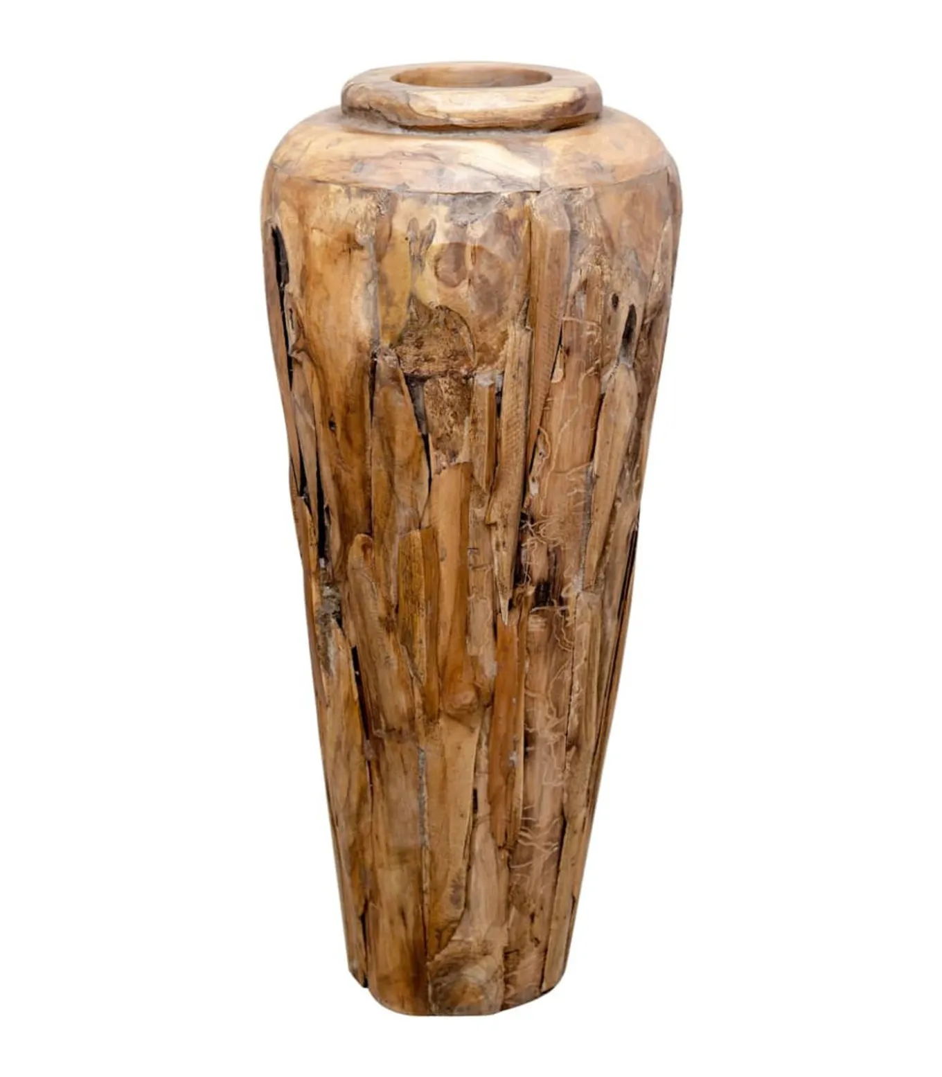 Decoratievaas 40x80 cm massief teakhout