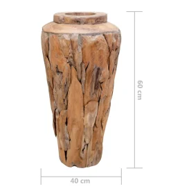 Decoratievaas 40x60 cm massief teakhout