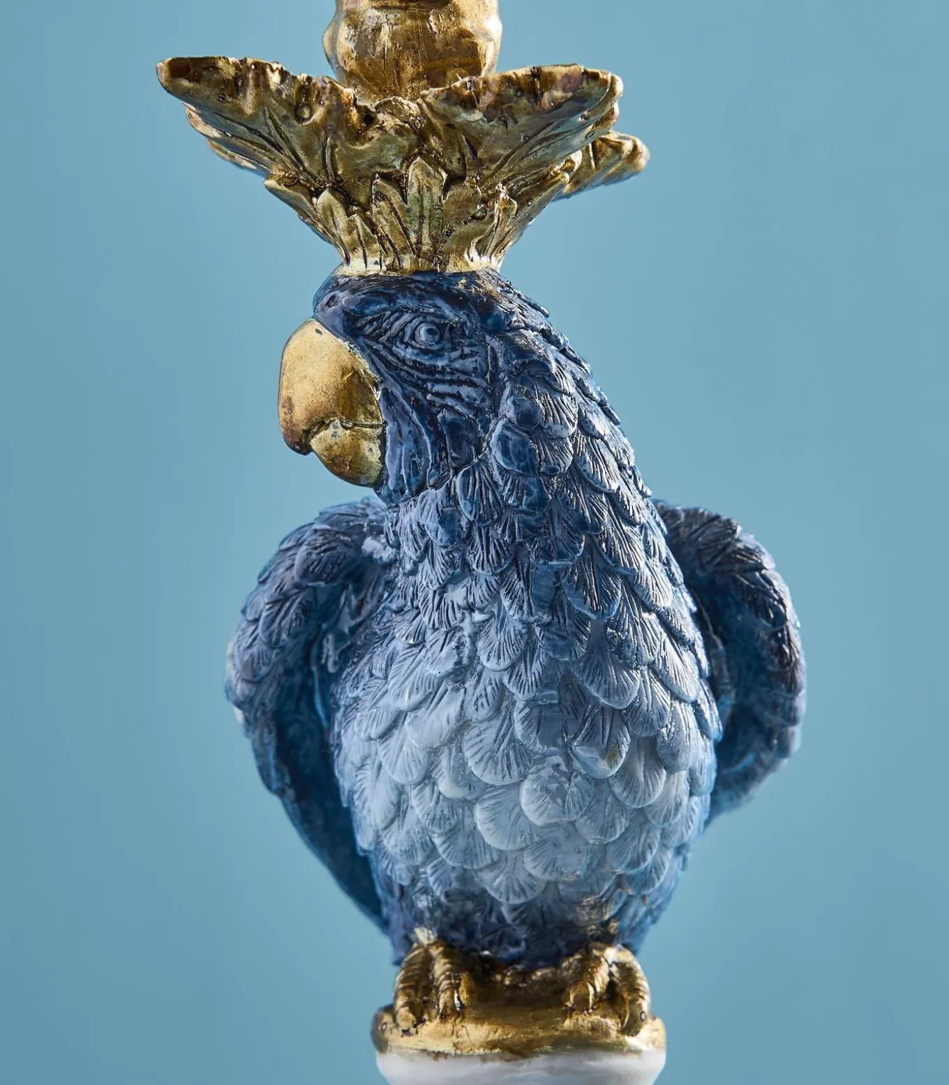 2-delig Set Kandelaar Papegaai/wit/blauw/goud