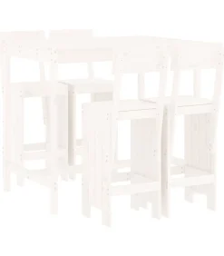 5-delige Barset massief grenenhout wit