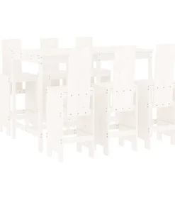 7-delige Barset massief grenenhout wit