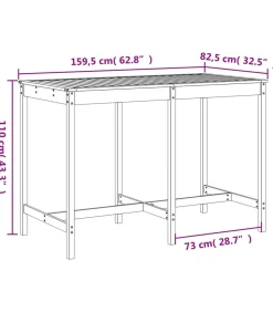 7-delige Barset massief grenenhout wit
