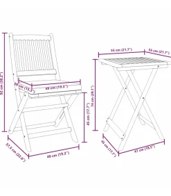 3-delige bistro set voor in de tuin - Massief acaciahout