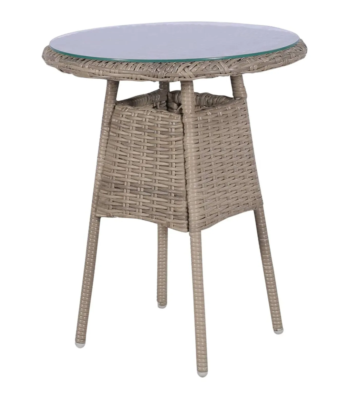 3-delige Bistroset met kussens poly rattan bruin