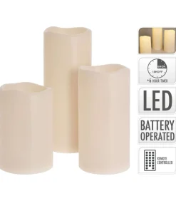 3-delige LED-Kaarsenset met afstandbediening