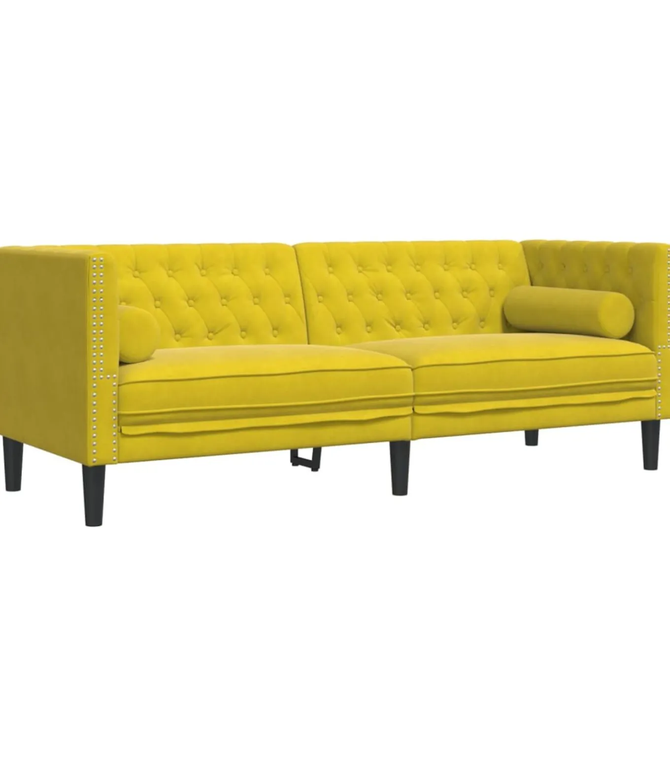 2-delige Loungeset Chesterfield met bolsters fluweel geel