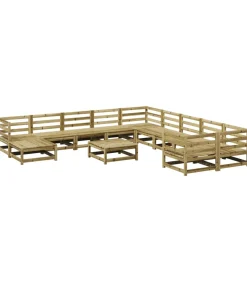 12-delige Loungeset geïmpregneerd grenenhout